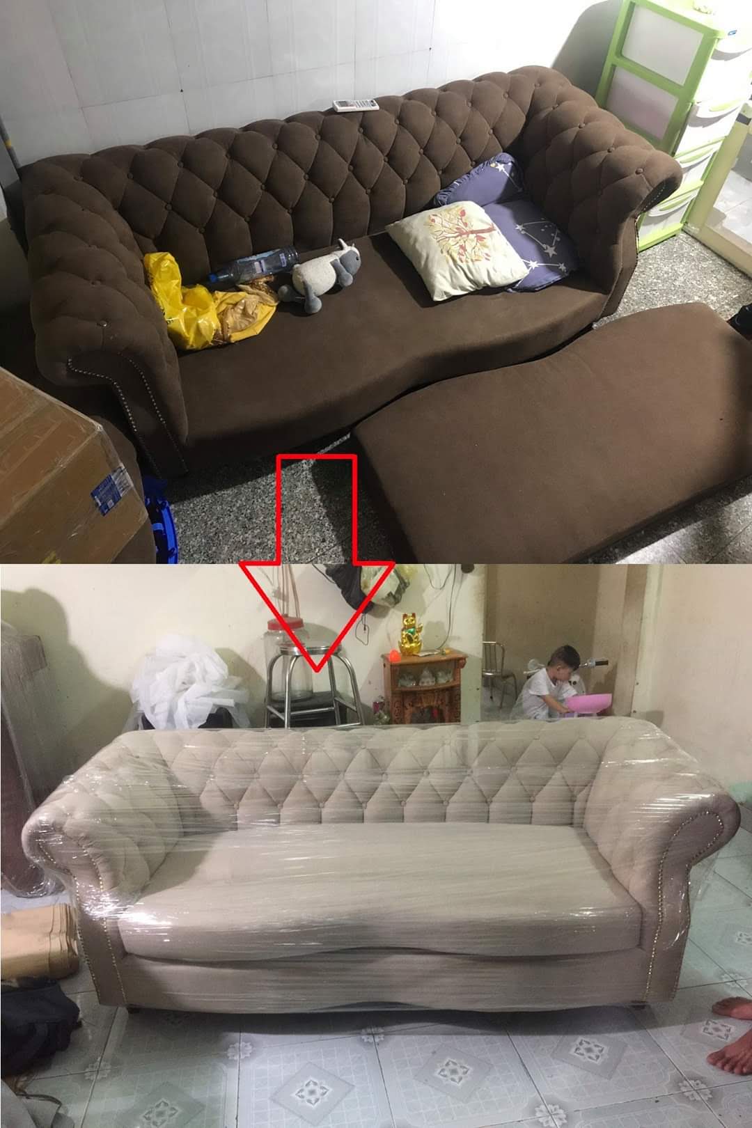 Bọc ghế sofa cho Anh Minh tại chung cư GreanHills, Quận Bình Tân